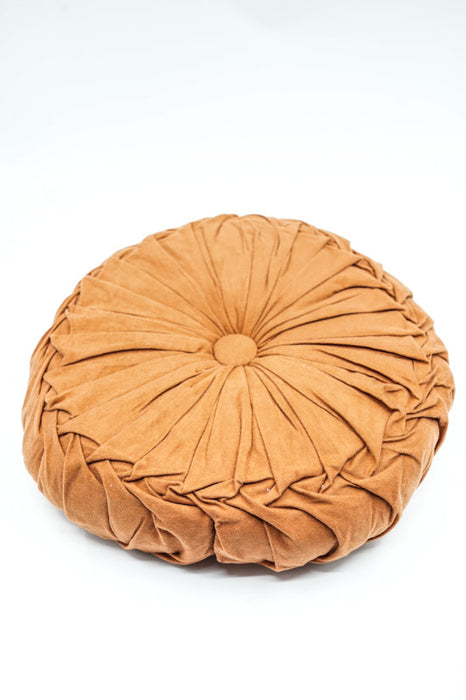 Cachet Hit cushion round velvet light brown 38x38 cm