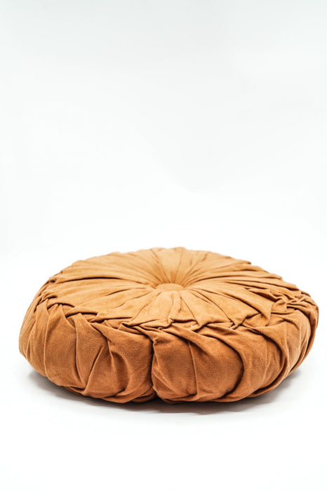 Cachet Hit cushion round velvet light brown 38x38 cm
