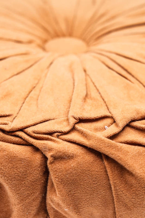 Cachet Hit cushion round velvet light brown 38x38 cm