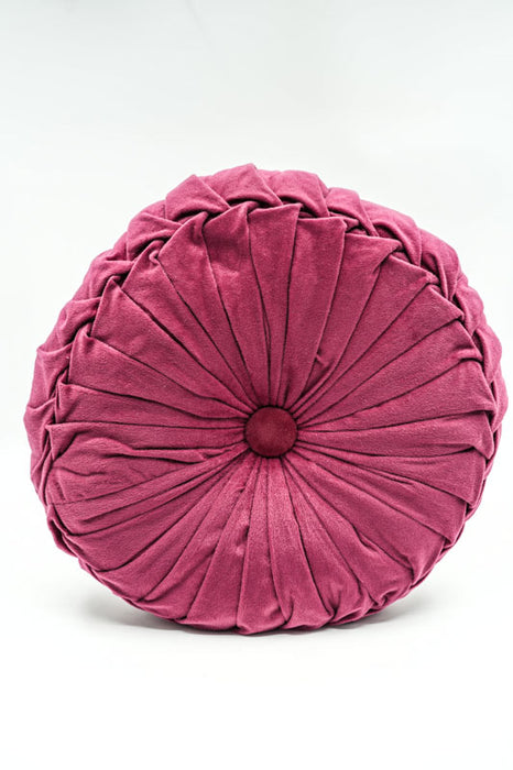 Coussin Cachet Hit rond velours rouge 38x38 cm