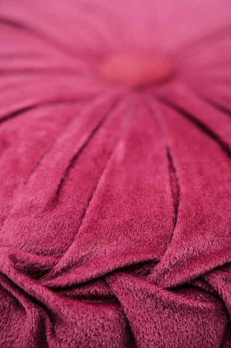 Coussin Cachet Hit rond velours rouge 38x38 cm