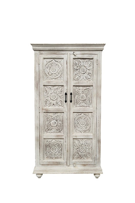 Schrank Almirah Mangoholz 8 Mandalas auf 2 Türen 92x40x180cm