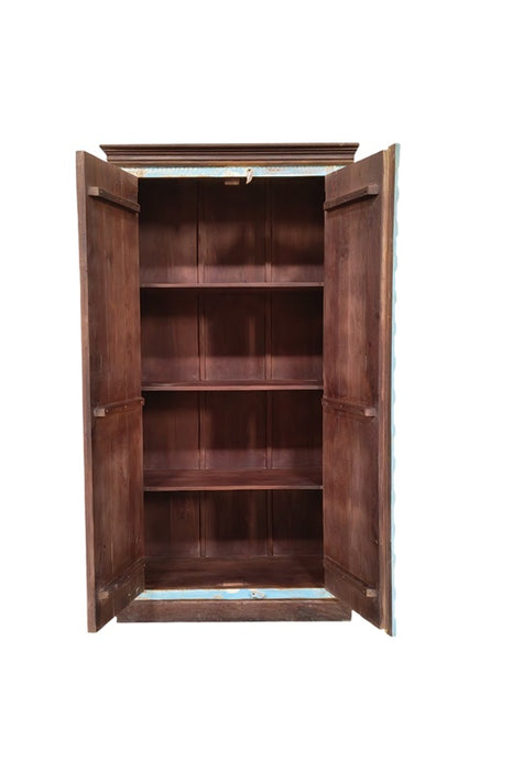 Schrank Almirah Mangoholz 2 Türen multicolor 100x45x190cm