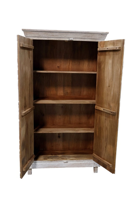 Schrank Almirah Mangoholz Blumen mit 2 Türen 100x40x180cm