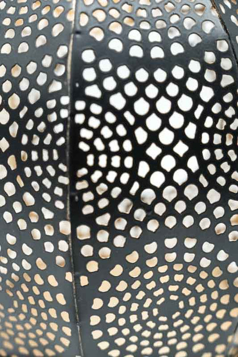 Laterne oval schwarz / goldfarben 18x18x26 cm