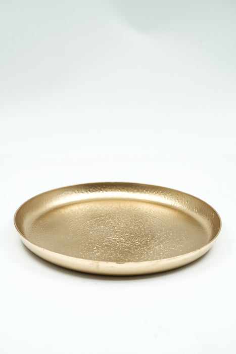 Serving tray small round gold-colored 23x23x2 cm