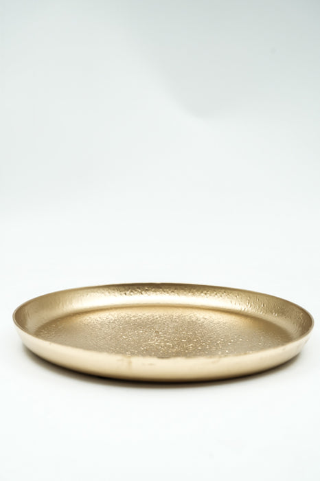 Serving tray small round gold-colored 23x23x2 cm