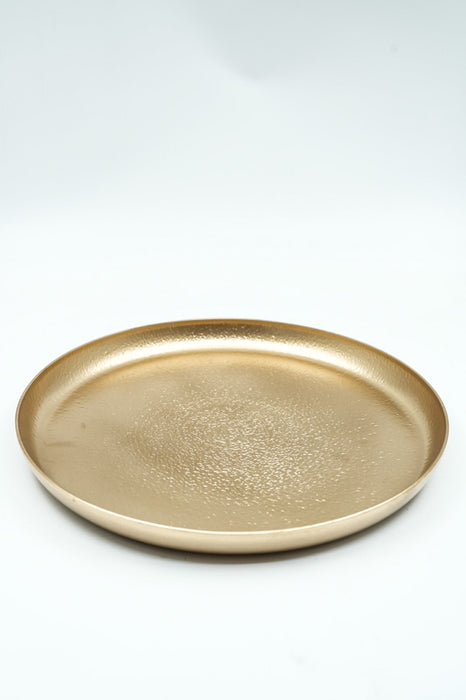 Serviertablett gross rund goldfarben 29x29x2 cm