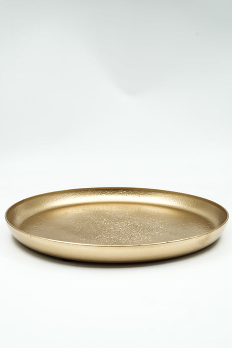 Serviertablett gross rund goldfarben 29x29x2 cm