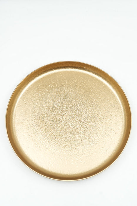 Serviertablett gross rund goldfarben 29x29x2 cm