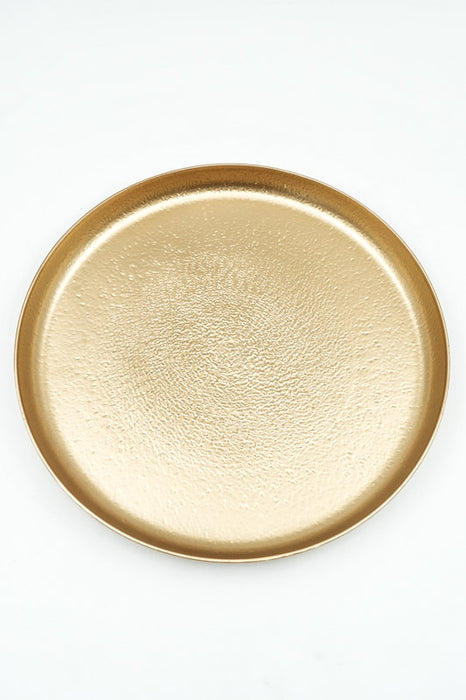 Serviertablett gross rund goldfarben 29x29x2 cm