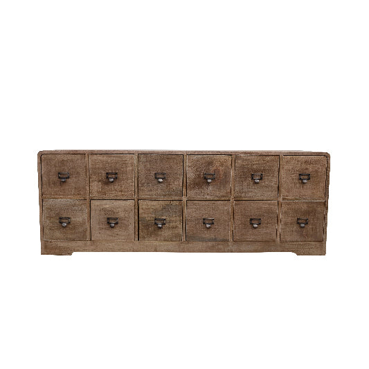 Sideboard mango wood 12 drawers 150x33x55cm