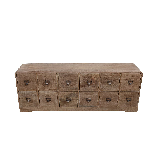 Sideboard mango wood 12 drawers 150x33x55cm
