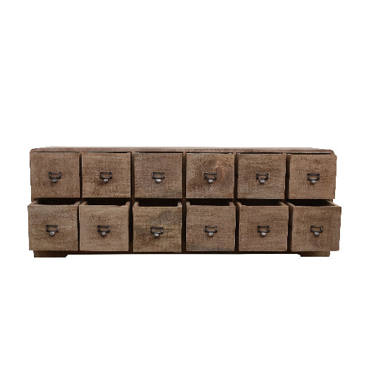 Sideboard mango wood 12 drawers 150x33x55cm