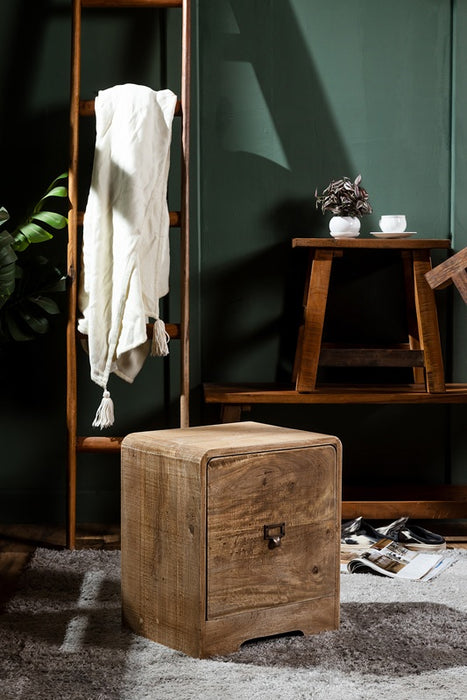 Mango wood bedside table with 1 drawer, 40x30x45cm