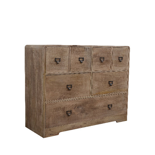 Buffet en bois de manguier 7 tiroirs 105x40x83cm