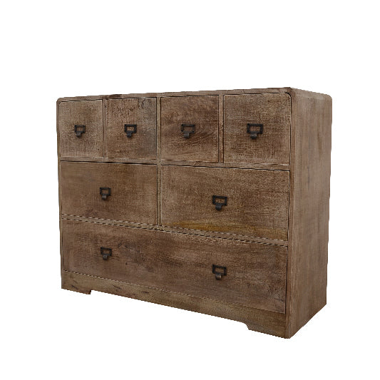 Buffet en bois de manguier 7 tiroirs 105x40x83cm