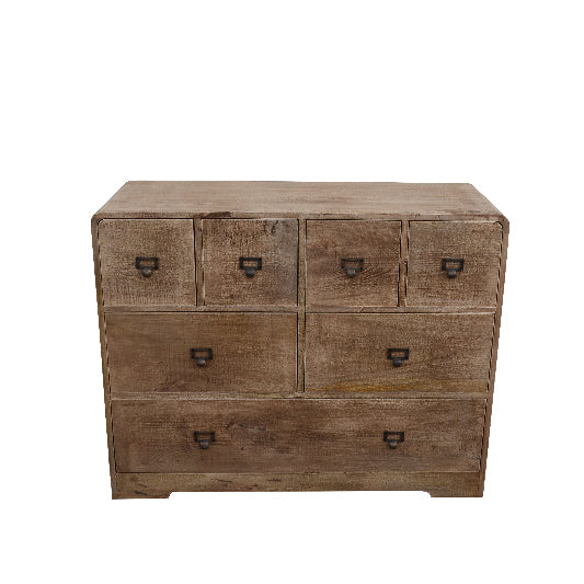Buffet en bois de manguier 7 tiroirs 105x40x83cm