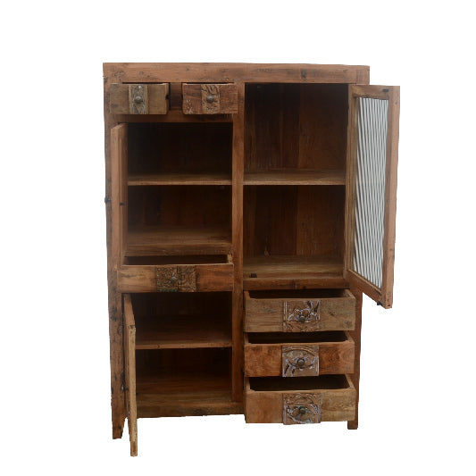 Armoire en bois de manguier recyclé naturel 100x43x148 cm