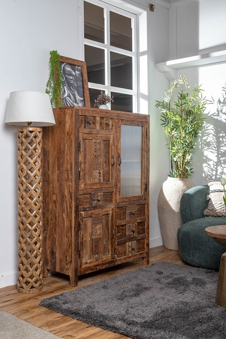 Armoire en bois de manguier recyclé naturel 100x43x148 cm