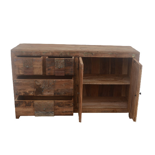 Sideboard geschnitzt rezykliertem Mangoholz 150x43x88cm