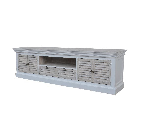 TV cabinet mango wood with 4 doors, 2 drawers and 2 open compartments 190x40x54cm