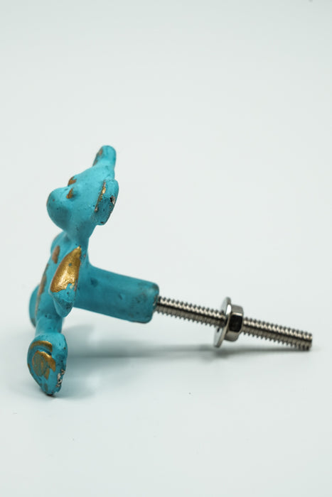 Türknopf Eisen Bär türkis