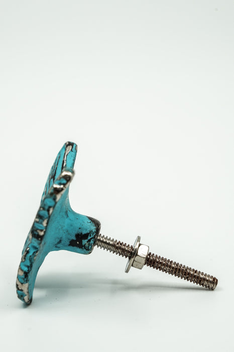 doorknob iron butterfly turquoise
