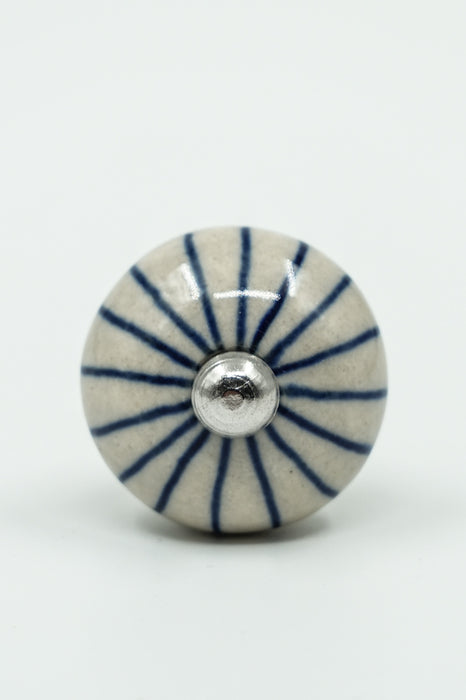 Türknopf Keramik rund offwhite/schwarz