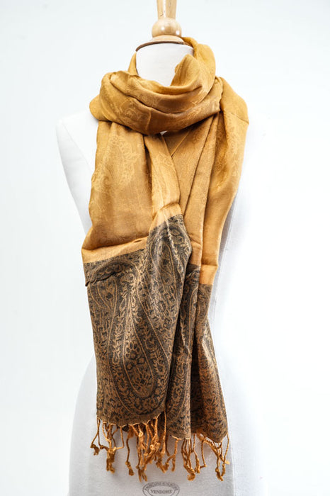 Écharpe viscose jaune foncé 70x185cm