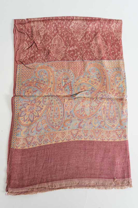 Scarf viscose patterned rust 70x185cm