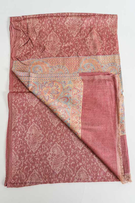 Scarf viscose patterned rust 70x185cm