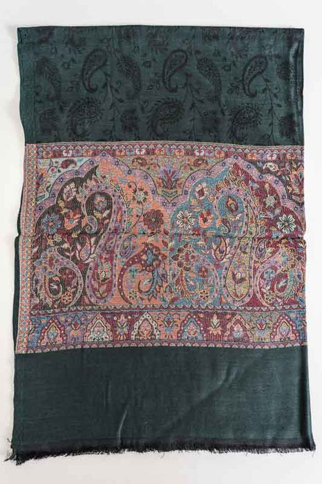 Scarf viscose dark green 70x185cm
