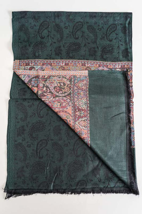 Scarf viscose dark green 70x185cm