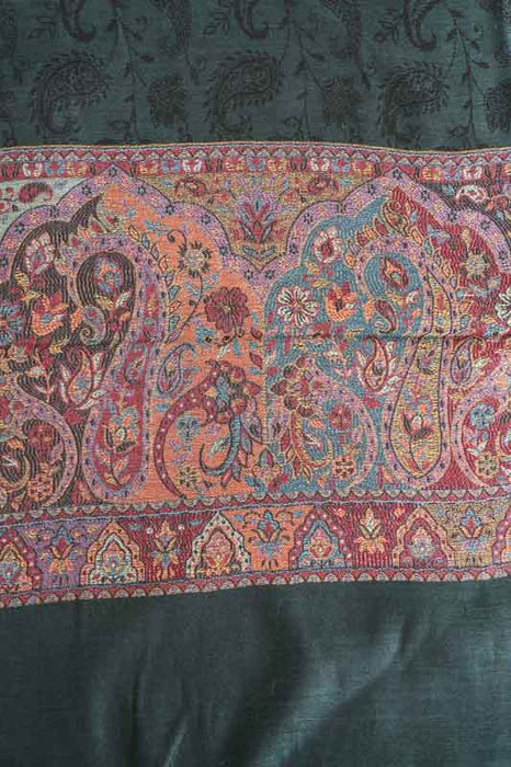 Scarf viscose dark green 70x185cm