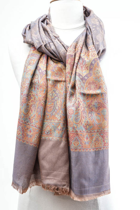 Écharpe viscose jaune/gris 70x185cm