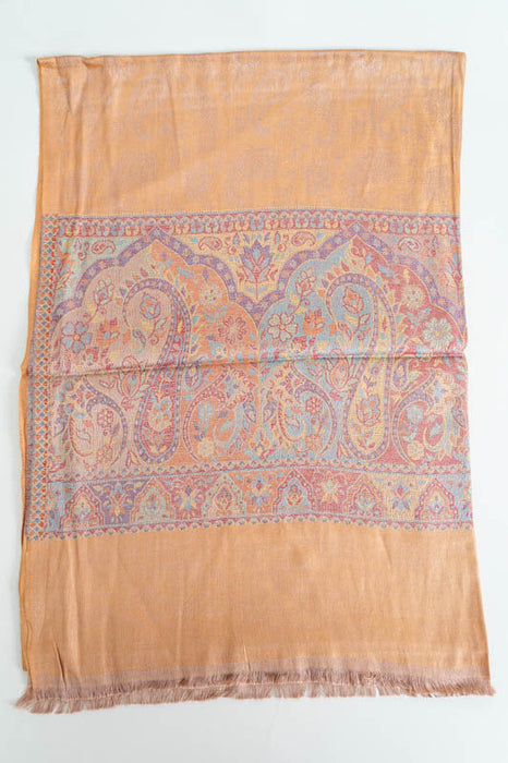 Viscose Paisley mustard yellow scarf 70x185cm