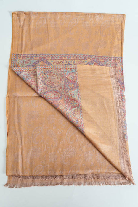 Viscose Paisley mustard yellow scarf 70x185cm