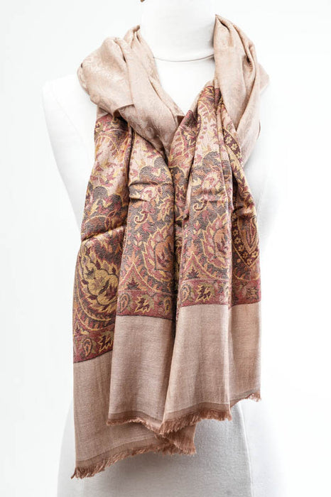 Schal Viskose Paisley beige 70x185cm