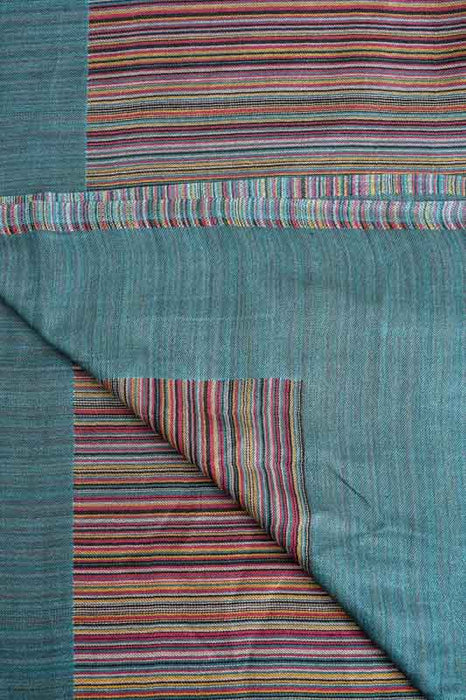 Écharpe viscose rayée bleue 70x185cm