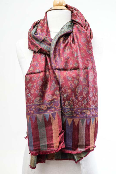 Écharpe viscose rouge cerise 70x185cm