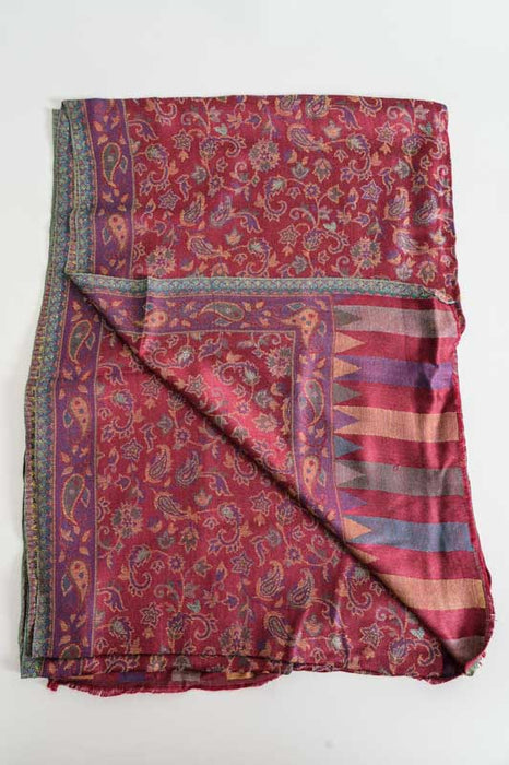 Écharpe viscose rouge cerise 70x185cm