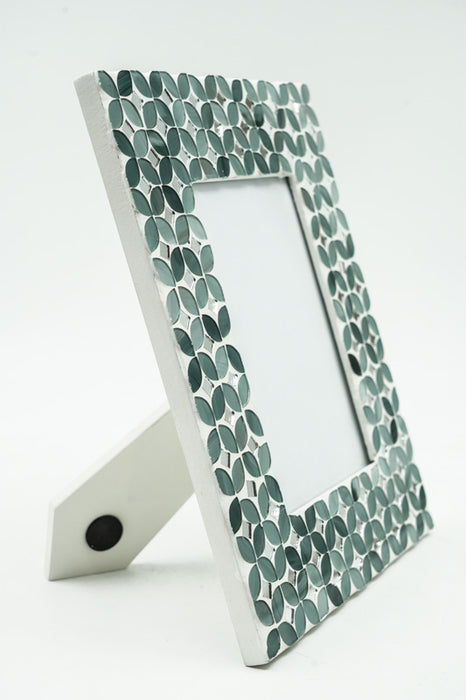 Cadre photo mosaïque vert MDF 21x26 cm