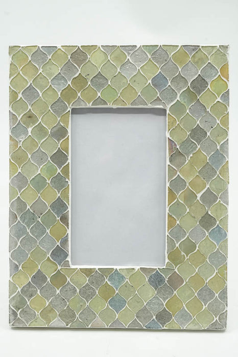 Cadre photo mosaïque beige MDF 18x23 cm