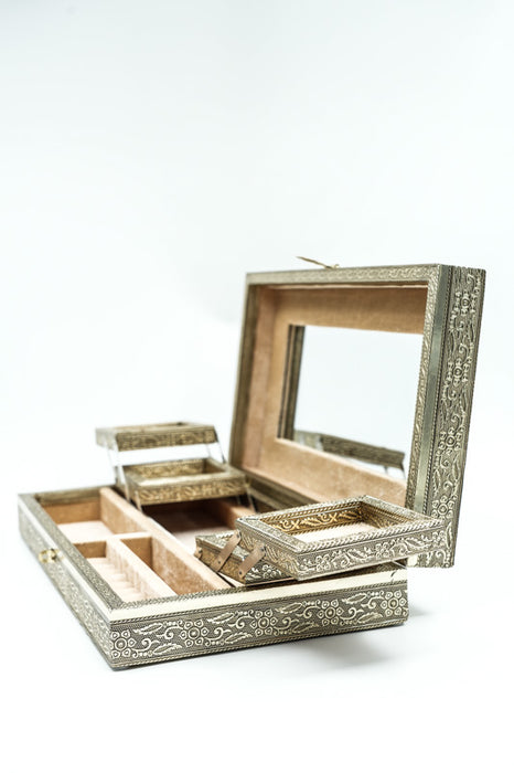 Jewelry box brass-colored tree of life 38x18x7.6 cm