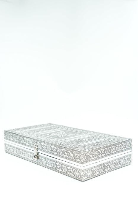 Jewelry box silver-colored butterflies 38x18x7.6 cm