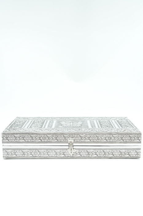 Jewelry box silver-colored butterflies 38x18x7.6 cm