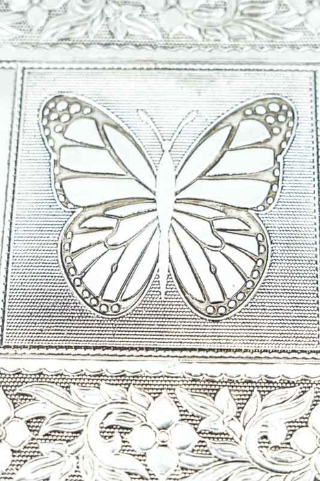 Jewelry box silver-colored butterflies 38x18x7.6 cm