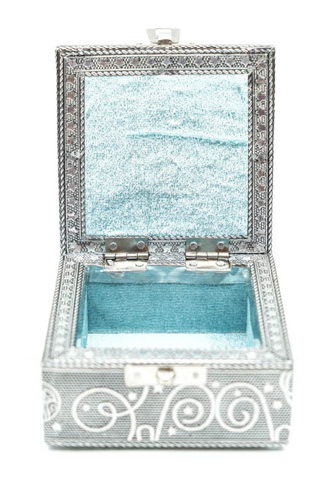 Geschenkbox "I Love you to the Moon and back" silberfarben 10x10x5 cm