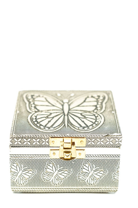 Gift box butterfly brass-colored 10x10x5 cm